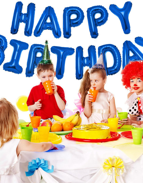 Load image into Gallery viewer, PIGETALE 16in Royal Blue Happy Birthday Balloon Banner 13pcs Aluminum
