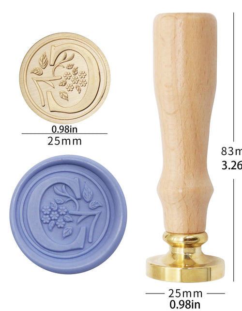Load image into Gallery viewer, Alphabet Brass Wax Seal Stamps with Detachable Wood Handles for Invitations
