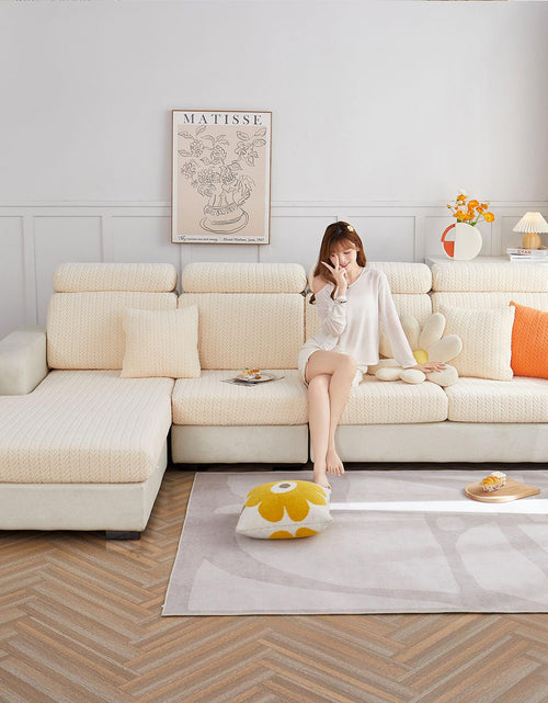 Load image into Gallery viewer, Disayu Sofa Couch Cover Stretch Washable Slipcover Beige Large Double Seat
