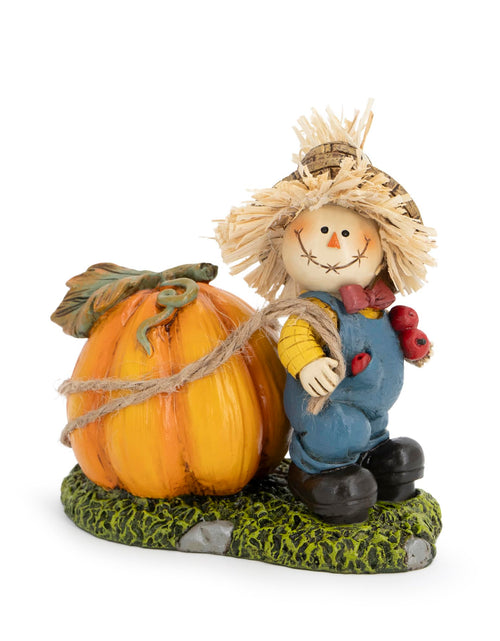 Load image into Gallery viewer, Hodao Thanksgiving Scarecrow Turkey Pumpkin Decor Farmhouse Fall Centerpiece Red
