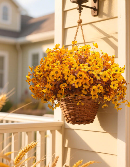 Load image into Gallery viewer, Grunyia 16 Bundles Artificial Fall Mums UV Resistant Silk Plants 13.5in Yellow
