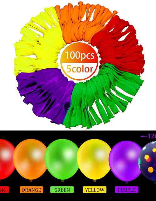 Load image into Gallery viewer, Sumind Halloween Neon Balloon Arch Kit 100 Pcs 53ft Glow Black Light Polka Dot
