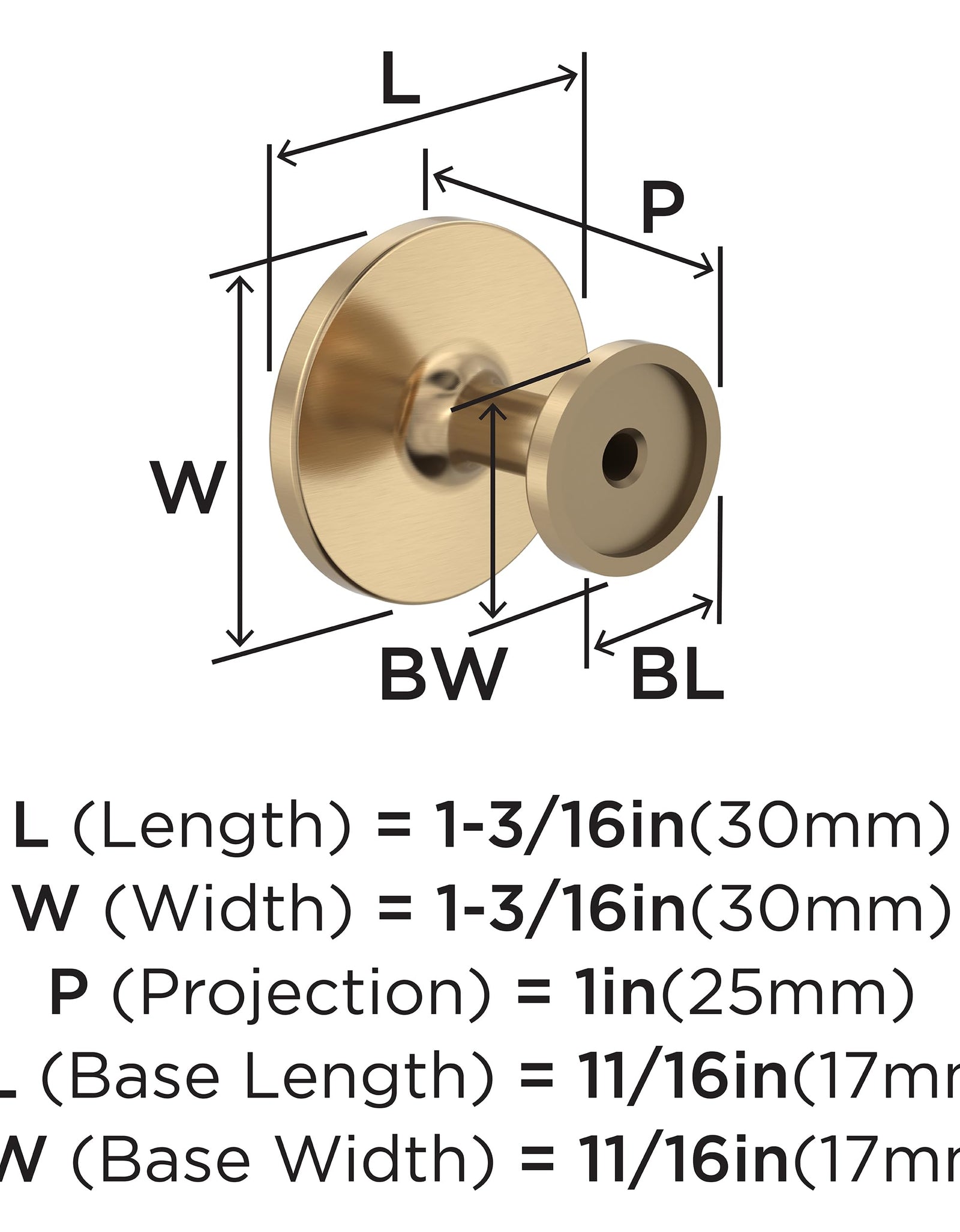 Amerock Champagne Bronze Cabinet Knob 1-3/16in 10 Pack Zinc Hardware