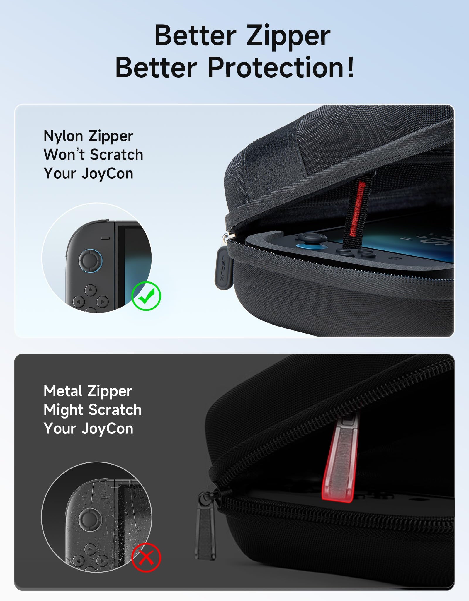 JSAUX Large Capacity Hard Shell Carrying Case Nintendo Switch 2, 20 Slots Black