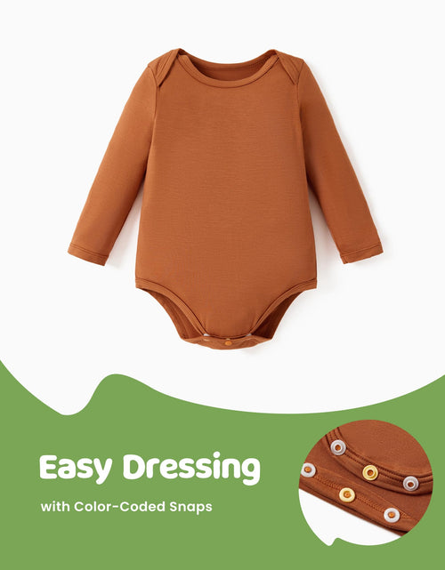 Load image into Gallery viewer, PATPAT Baby Boys Bodysuits 2-Pack Long Sleeve Train Print Brown Car Size 18-24M
