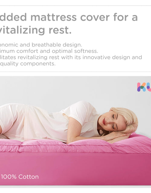 Load image into Gallery viewer, KUB Cotton Mattress Topper Cooling Pillow Top White Queen 80x60in
