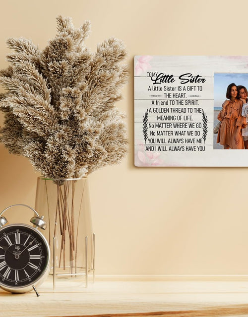 Load image into Gallery viewer, HALUOSI Little Sister Tabletop Picture Frame Plaque 10x8 White Rustic
