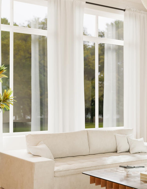 Load image into Gallery viewer, ZWARMY Kitchen Tier Curtains 84x40in White Semi Light Filtering 2Pcs
