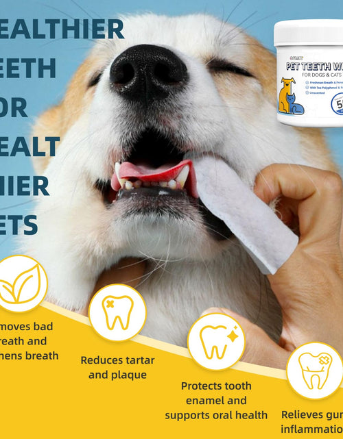Load image into Gallery viewer, Opdent Dog Teeth Cleaning Wipes No-Rinse Dental Finger Wipes 50 pcs Unscented
