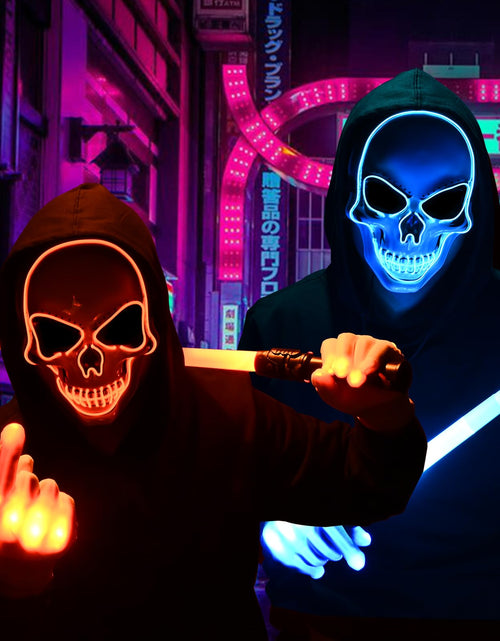 Load image into Gallery viewer, Waipfaru Halloween Scream Mask with Gloves Blue 2PCS Plastic
