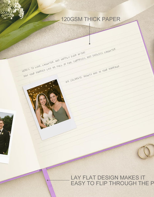 Load image into Gallery viewer, &amp;And Per Se Purple Wedding Guest Book Hardcover Memory Keepsake Album
