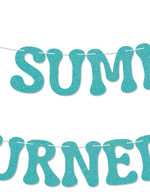 Load image into Gallery viewer, Nesinpa The Summer I Turned 18 Banner Blue Glitter 18th Birthday Party
