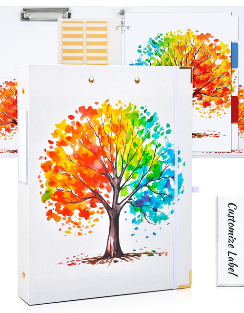 Load image into Gallery viewer, Lattlefnki Cute 3 Ring Binder 1 Inch Round Clipboard White 5 Dividers 8.5x11
