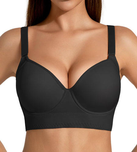 QDN Supportive Push Up Strapless Bra Black Size 42C
