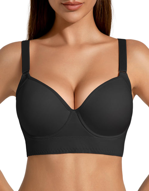 Load image into Gallery viewer, QDN Supportive Push Up Strapless Bra Black Size 42C
