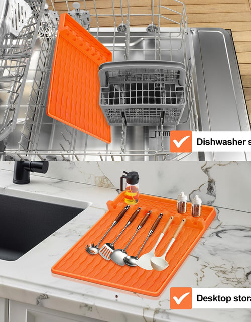 Load image into Gallery viewer, OURCABECUE Silicone Griddle Tools Mat Blackstone Gray 2PCS BBQ Utensils Holder
