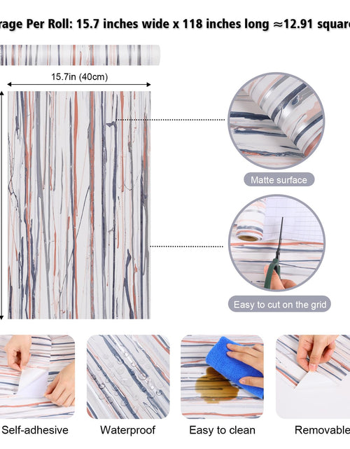 Load image into Gallery viewer, FANCYEASY Grey Grasscloth Peel &amp; Stick Wallpaper 15.7x118in Rustic Vinyl
