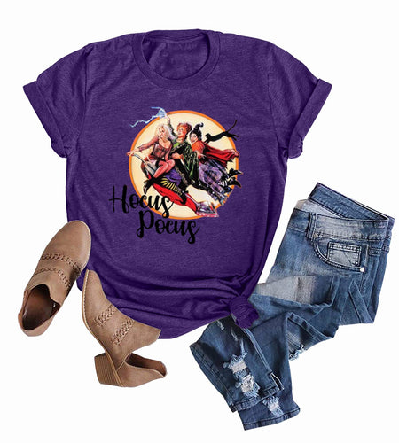 Anbech Hocus Pocus Sanderson Sisters Graphic Tee Dark Purple Size S