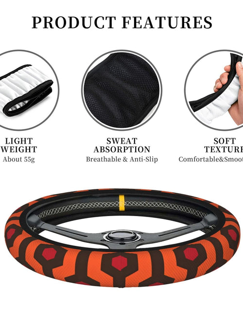 Load image into Gallery viewer, Overlook Hotel Carpet Steering Wheel Cover Universal 15 inch Black
