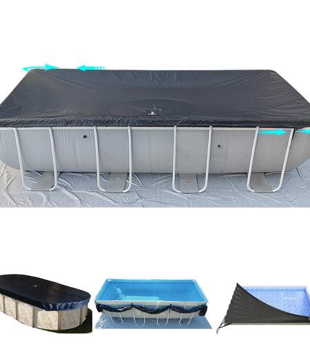 SIHAIAN 16x28Ft Oval Pool Cover UV Weather Resistant Side Storage