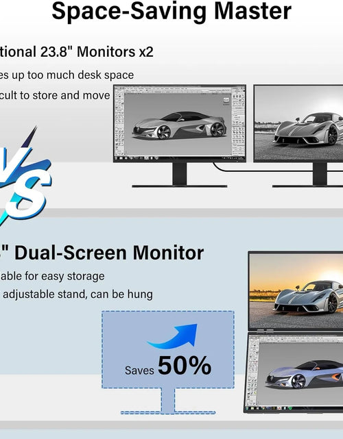 Load image into Gallery viewer, InnoView Foldable 23.8" Dual Monitor-INVPM609

