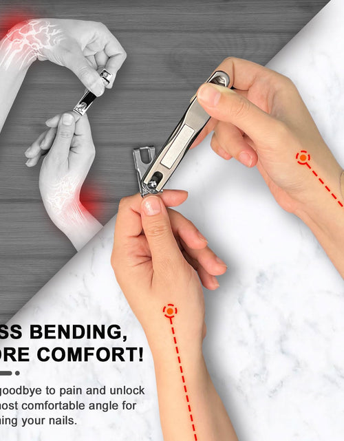 Load image into Gallery viewer, ILLFER Toe Nail Clippers 360° Rotating Long Handle Gold Stainless Steel
