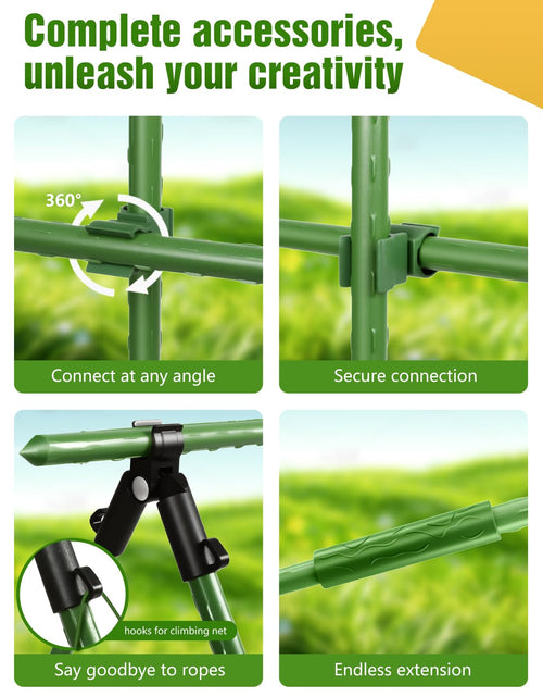 Load image into Gallery viewer, Joyhalo 20 Pack 17in Modular Garden Trellis Kit Green for Tomatoes Grapes
