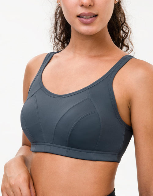 Load image into Gallery viewer, Luvrobes Women's Sports Bra Racerback Adjustable Straps Grey Size M
