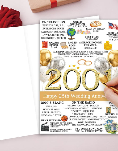 Load image into Gallery viewer, Hongshan 25th Wedding Anniversary Card for Couple Vintage hs-235
