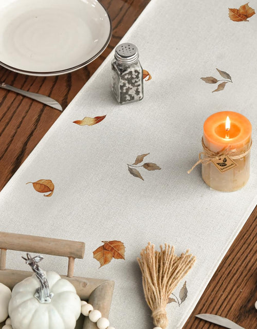 Load image into Gallery viewer, Artoid Mode Pumpkins Eucalyptus Table Runner 13x36 Inch Beige 210 GSM
