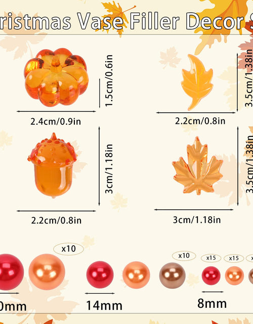 Load image into Gallery viewer, Chffcuh 130 PCS Thanksgiving Vase Fillers Fall Decor Acrylic Pumpkin Pearls
