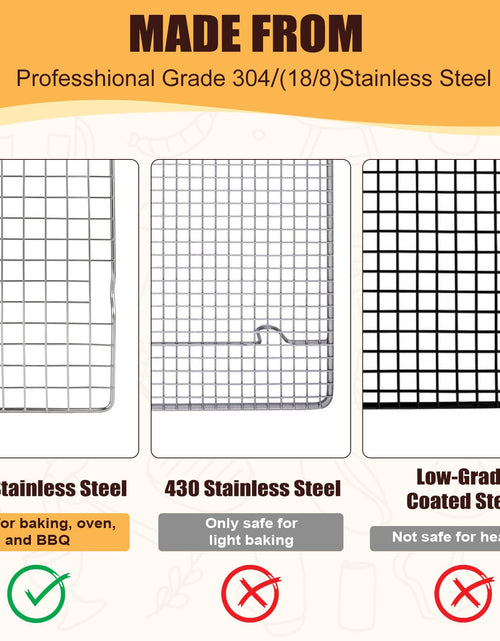 Load image into Gallery viewer, BXKEE Cooling Racks 2 PCS 10x16in Heavy Duty 304 Stainless Steel Silver
