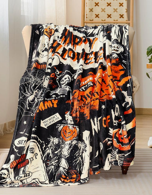 Load image into Gallery viewer, Tupmnbry Halloween Pumpkin Ghost Cat Throw Blanket Flannel 50x60
