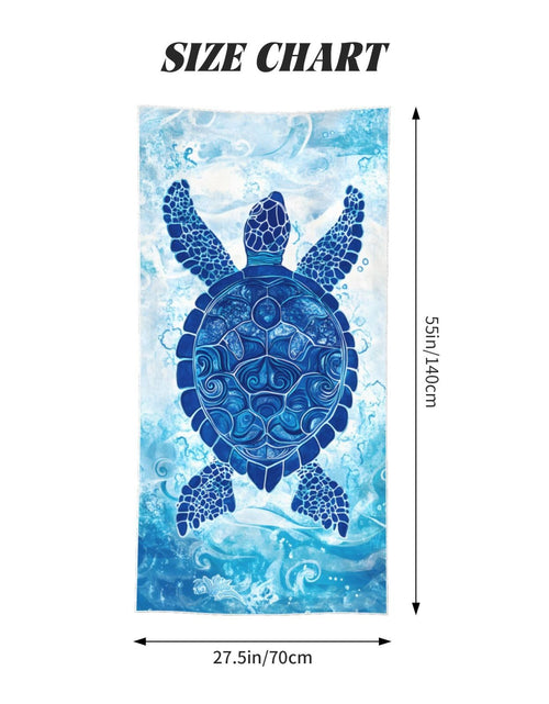 Load image into Gallery viewer, Lornarta Oversized Beach Towel 55x27in Sea Turtle Quick Dry Soft Polyester
