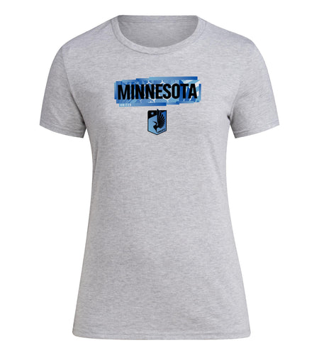 adidas Minnesota United FC Womens Local Pop Pre-game T-shirt Grey Heather Size S