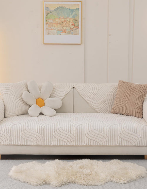Load image into Gallery viewer, Aucrovee Plush Non Slip Sofa Cover 3 Cushion 36x63 White 1 PCS
