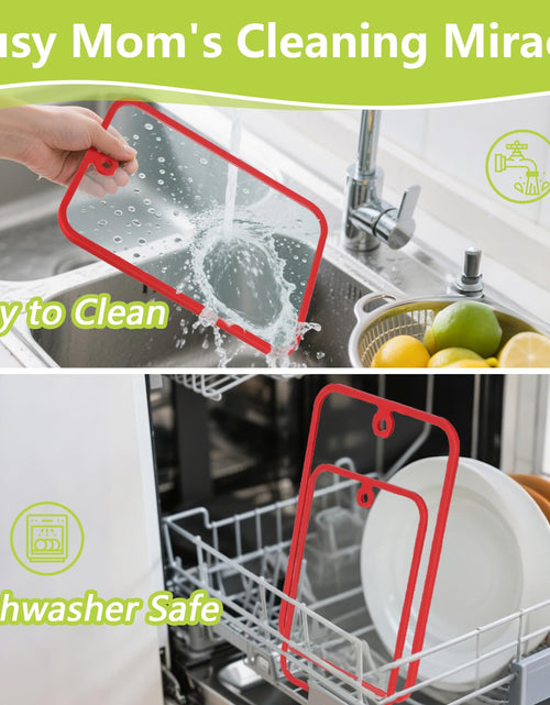 Load image into Gallery viewer, HORIBND Glass Cutting Board Set 2pcs Clear 15x10 Non-Slip Dishwasher Safe
