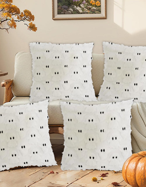 Load image into Gallery viewer, yaenoei Halloween Ghost Pillow Covers 18x18 Beige Set of 2
