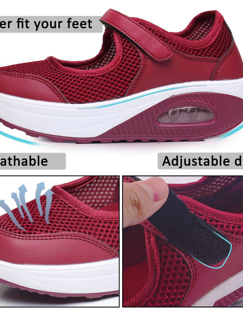 Load image into Gallery viewer, Git-up Women's Arch Support Walking Shoes Orthopedic Sneakers Red Size 9.5
