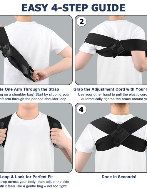 Load image into Gallery viewer, OFISKY Adjustable Posture Corrector Back Brace Pain Relief Black Size L
