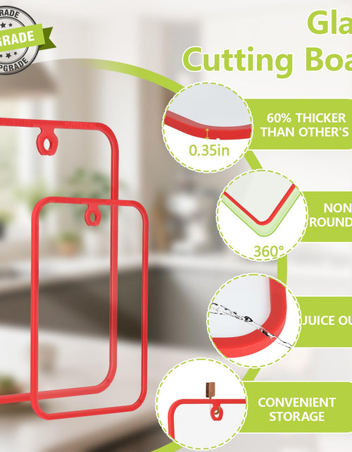 Load image into Gallery viewer, HORIBND Glass Cutting Board Set 2pcs Clear 15x10 Non-Slip Dishwasher Safe
