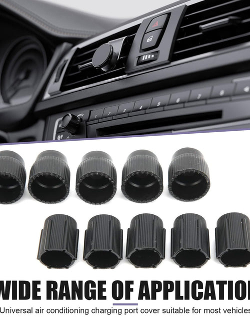 Load image into Gallery viewer, lekudo Car A/C Service Port Cap Kit 10pcs 0.5" Low &amp; 0.6" High Pressure Black
