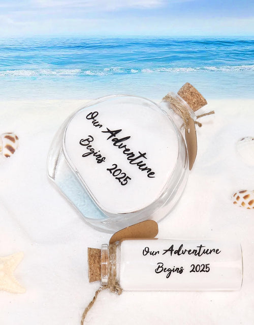 Load image into Gallery viewer, muchly 2 Pcs Honeymoon Sand Keepsake Jar Our Adventure Begins 2025 Heart
