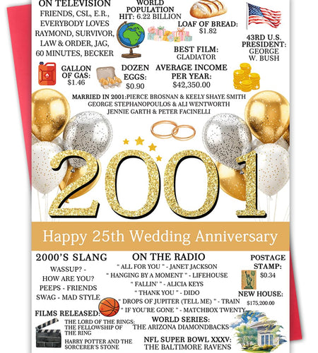 Hongshan 25th Wedding Anniversary Card for Couple Vintage hs-235