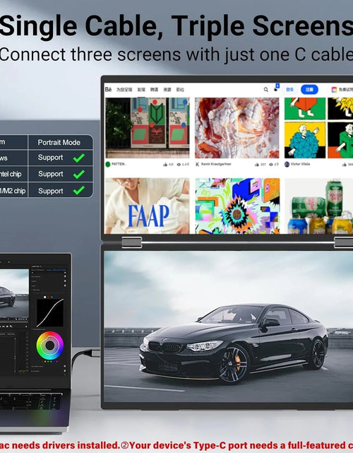 Load image into Gallery viewer, InnoView Foldable 15.6" Dual Portable Monitor-INVPM009-05B
