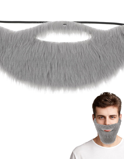 Load image into Gallery viewer, Lusofie Grey Fake Beard Elastic Realistic Costume Facial Hair for Role Play
