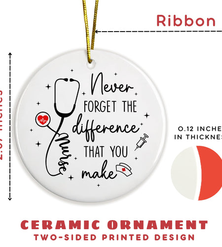 Pawzity Nurse Christmas Ornament Ceramic Gift for Women Nurses RN
