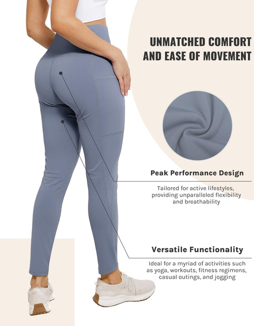 Load image into Gallery viewer, Cosmolle High Waisted Yoga Leggings with Pockets Grey Size L
