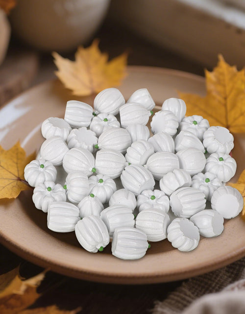 Load image into Gallery viewer, winemana Mini Pumpkins Fall Decorations 80 Pack White Resin Small
