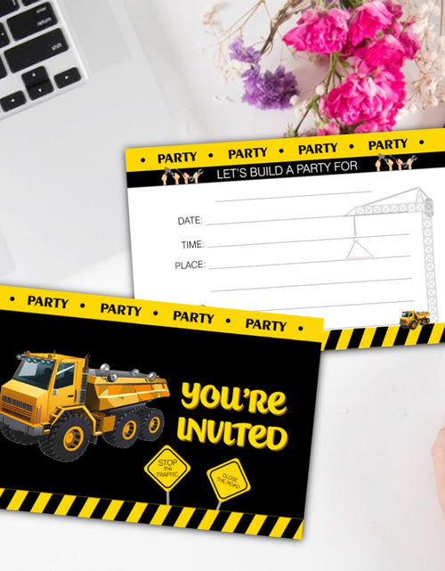 Load image into Gallery viewer, XIAOPNN Construction Birthday Party Invitation Boys, 30 Cards With 30 Envelopes
